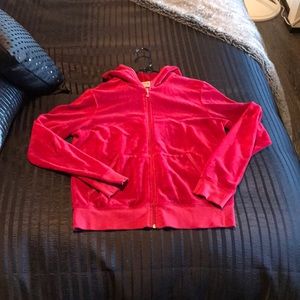 Juicy Couture Red Velour Zipup Jacket, Size: XL